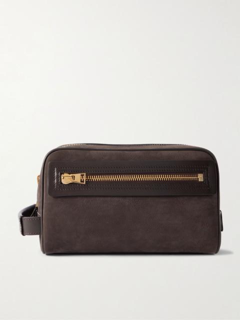 TOM FORD Nubuck Wash Bag Brown
