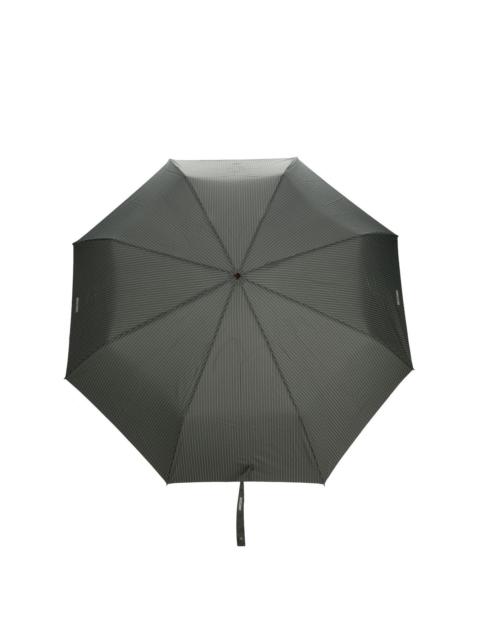 Moschino pinstriped logo-print compact umbrella