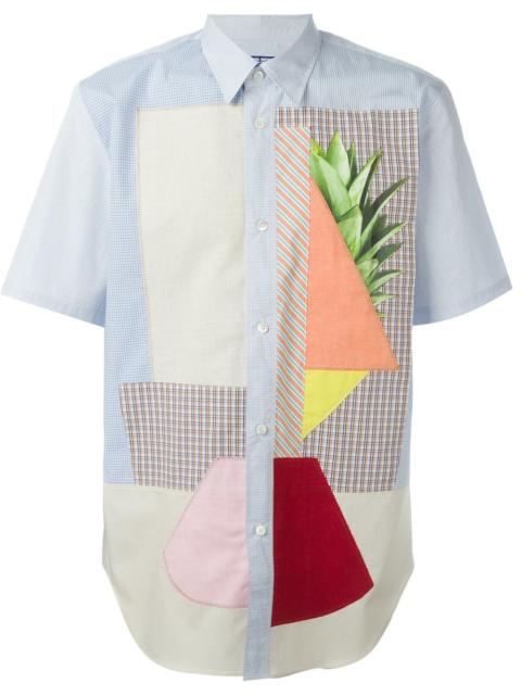 Junya Watanabe MAN grid print patchwork button down shirt