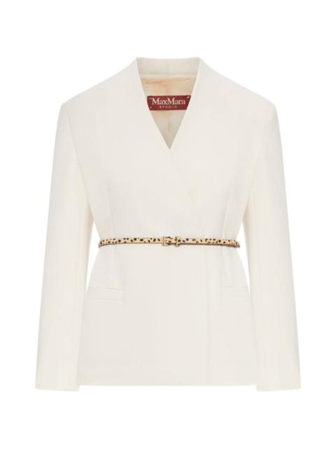 Max Mara V-neck belted jacket
