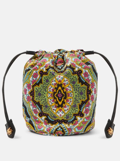 Etro Small leather-trimmed printed clutch