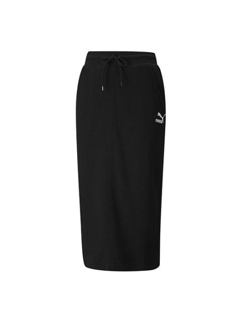 PUMA (WMNS) PUMA Classics Drawstring Midi Dress Black 533137-01