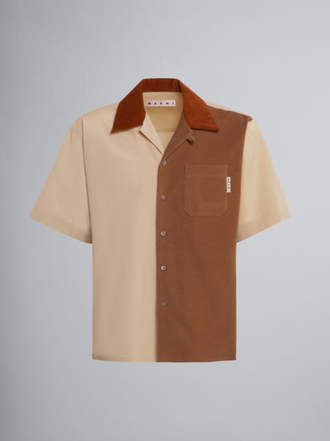 Marni BIO POPLIN AND CORDUROY BOWLING SHIRT