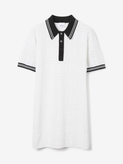 Check Technical Cotton Polo Shirt Dress