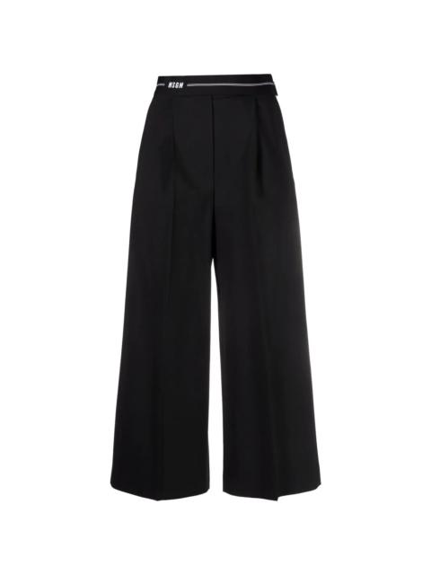 cropped logo-waist trousers