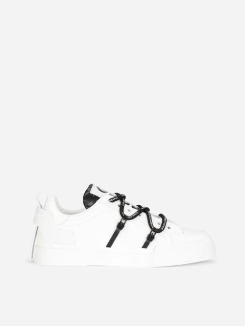 Dolce & Gabbana Portofino sneakers in calfskin and patent leather