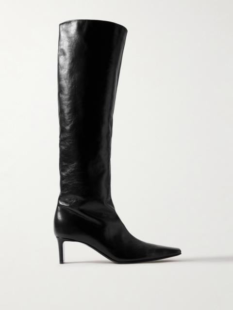 KHAITE Ona Crinkled-leather Knee Boots
