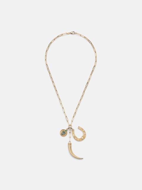 FOUNDRAE Protection 18kt gold pendant necklace with diamonds