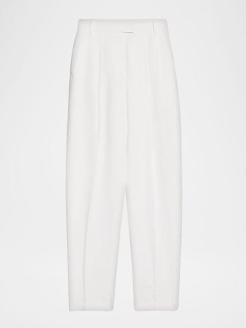 MICHAEL KORS COLLECTION Pleated Tapered Linen Trousers