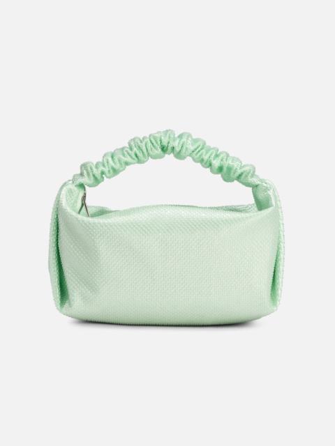 SATIN SCRUNCHIE MINI BAG WITH CLEAR BEADS