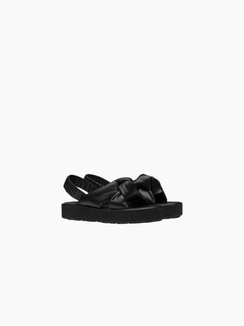 Padded nappa leather flatform sandals