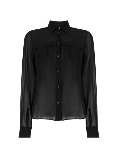 Aspesi semi-sheer construction silk blouse