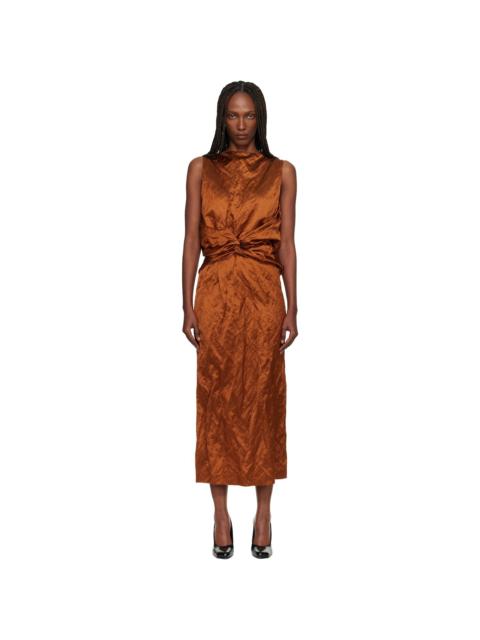 Lanvin Orange Back Cape Maxi Dress