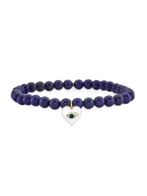 SYDNEY EVAN Women's Chance Heart 14K Yellow Gold, Enamel & Sapphire Evil Eye Stretch Bracelet - Multi