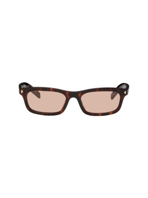 Prada Brown Rectangular Sunglasses