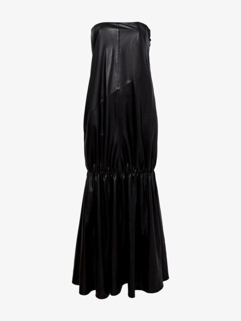 Margot Strapless Dress in Glossy Leather