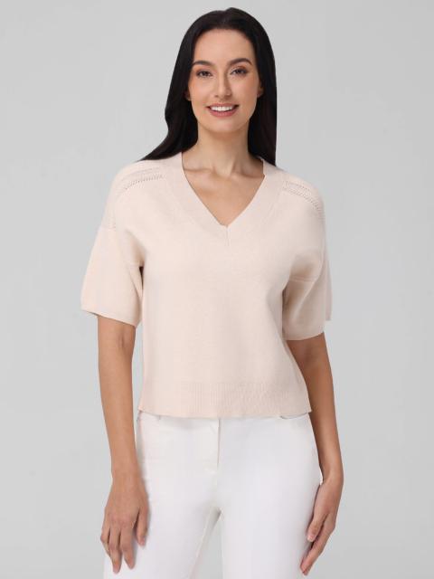 525 america Isla: V-Neck Short Sleeve Sweater