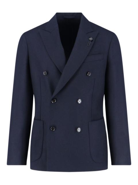 LARDINI wool double-breasted blazer