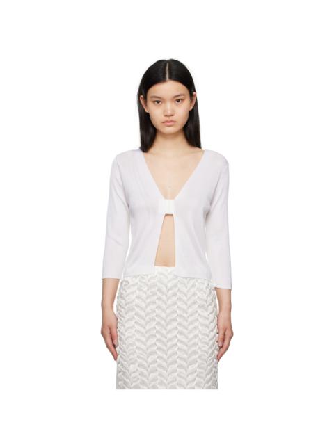 BEVZA White Bra Closure Cardigan