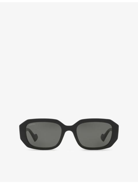 GUCCI GG1535S Rectangular-Frame Acetate Sunglasses