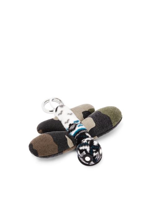 Loewe Dragonfly charm in upcycled textile and calfskin