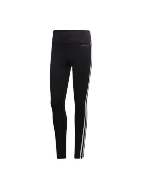 (WMNS) adidas Designed 2 Move 3-Stripes High-Rise Long Tights Asia Sizing 'Black White' DU2040