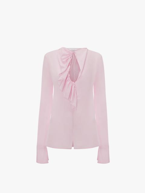 Romantic Ruffle Blouse In Candy Pink