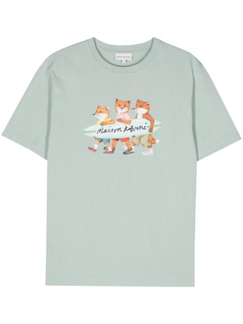Maison Kitsuné Fox-motif cotton T-shirt
