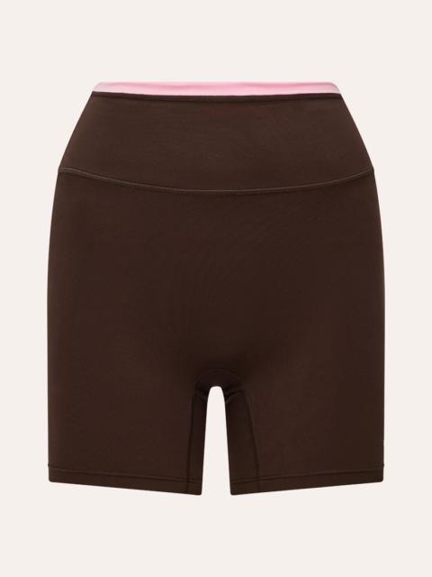 P.E NATION STELLAR 5" BIKE SHORT IN ESPRESSO