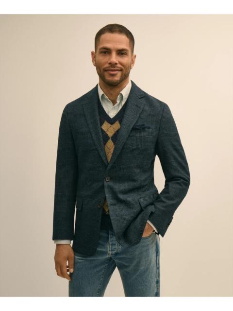 Brooks Brothers Classic Fit Wool-Cotton Blend Houndstooth Hopsack Sport Coat