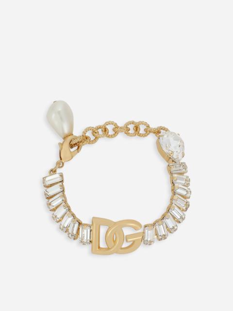 Dolce & Gabbana Bracelet with rhinestones and DG logo