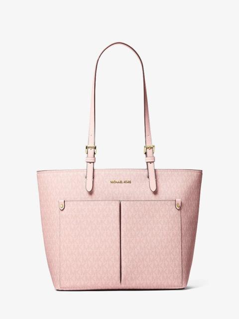 MICHAEL KORS Jet Set Medium Signature Logo Pocket Tote Bag