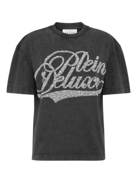 PHILIPP PLEIN sequin-embellished logo-lettering T-shirt