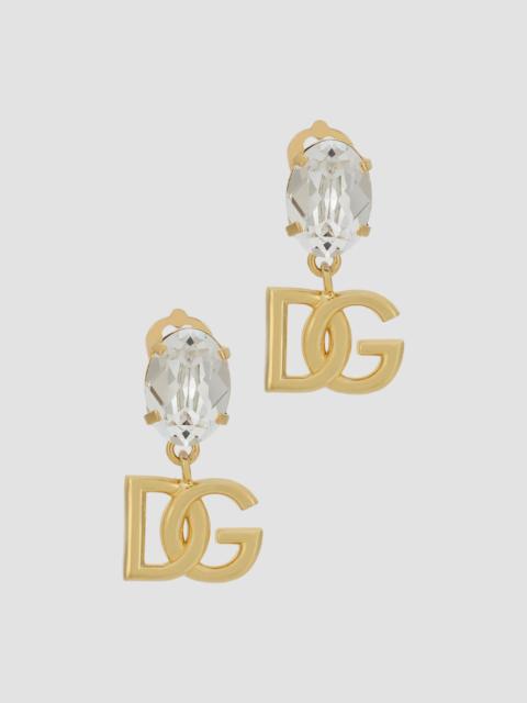 Dolce & Gabbana Women's Goldtone & Crystal Logo Drop Earrings - Gold