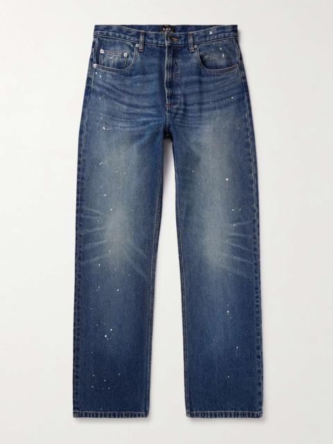 A.P.C. Straight-Leg Paint-Splattered Jeans