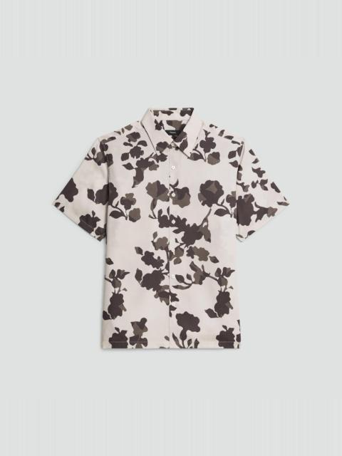Theory Irving Short-Sleeve Shirt in Floral Lyocell