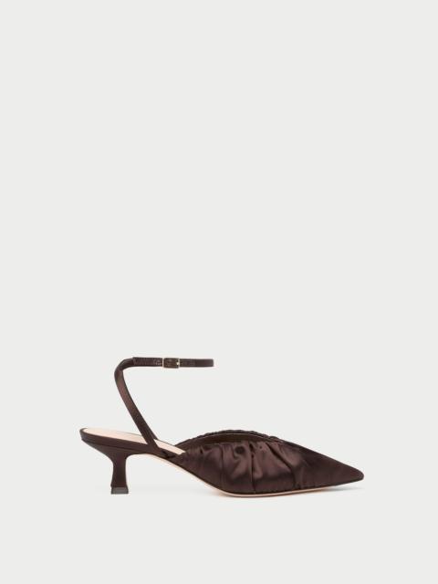 LOEFFLER RANDALL Rio Chocolate Satin Kitten Heel
