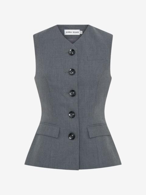 ANNA QUAN Kendall button-fastening peplum top