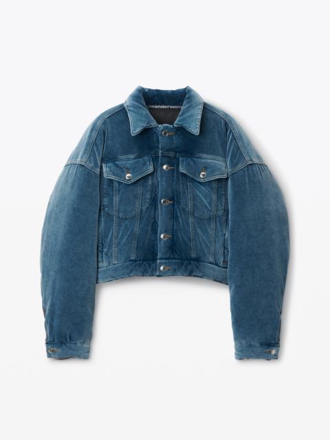Alexander Wang down trucker jacket in cotton velvet