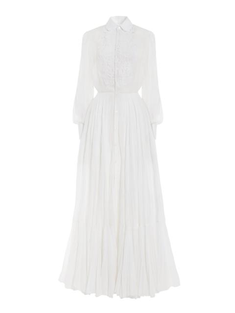 Ralph Lauren Seymour Lace Cotton Voile Maxi Dress white