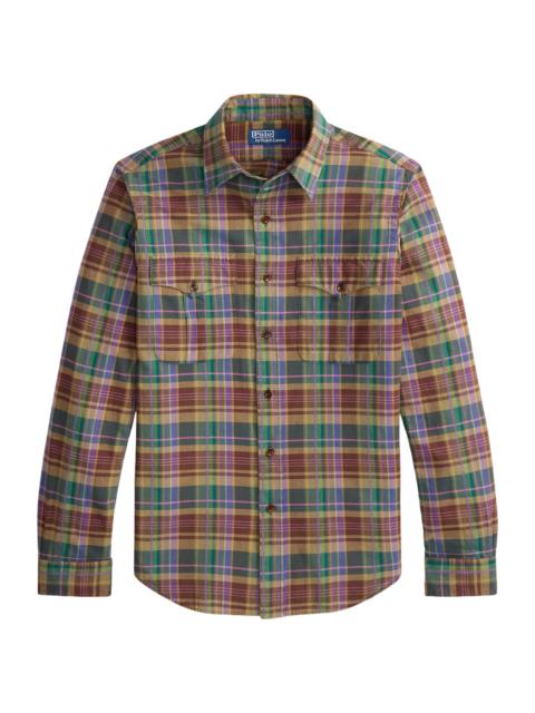 Polo Ralph Lauren Men's Bleeding Madras Cotton Shirt - Brown Purple Multi