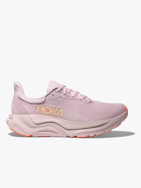 HOKA Women's Arahi 8 Shoes in Lilac Cream/Neon Cantaloupe