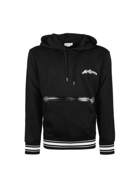Alexander McQueen LOGO HOODED SWEATSHIRT WITH RIBBED TRIM
