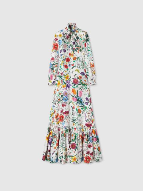 GUCCI Printed silk twill long dress