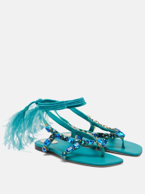 Valentino Resort embellished suede thong sandals