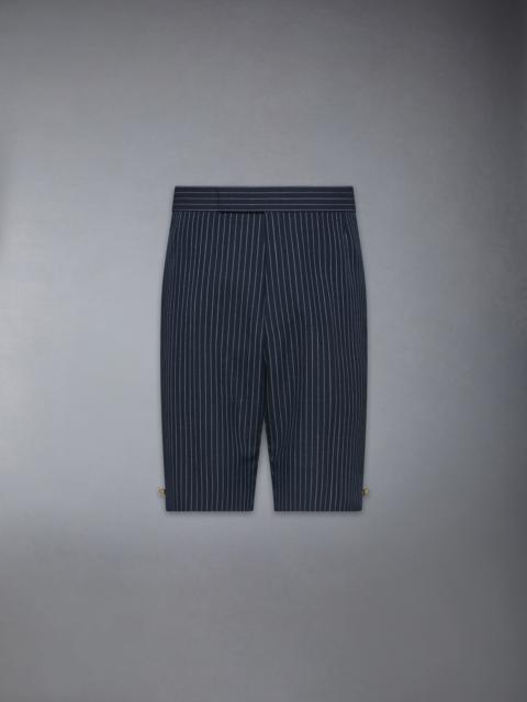 Thom Browne PINSTRIPE HIGH TWIST WOOL SHORTS