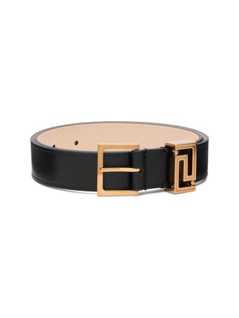 VERSACE Black Greca Goddess Leather Belt