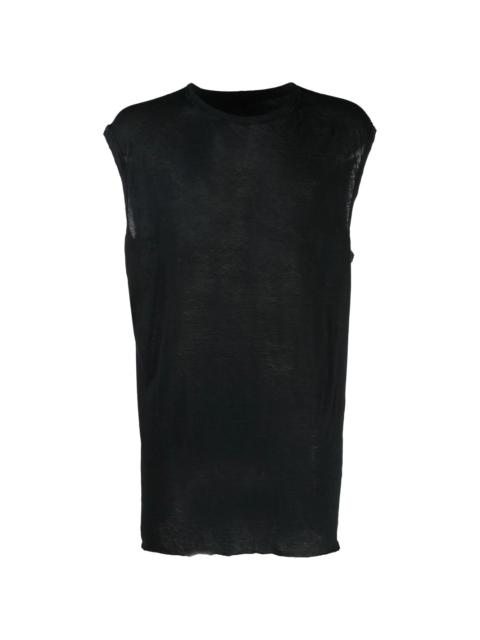 exposed-seam sleeveless tank