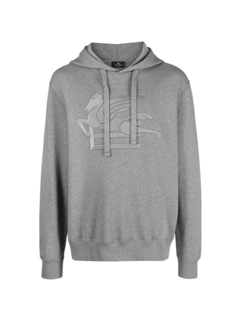 logo-stamp cotton hoodie