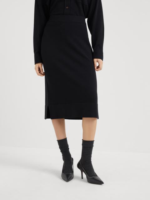 Cashmere knit midi skirt